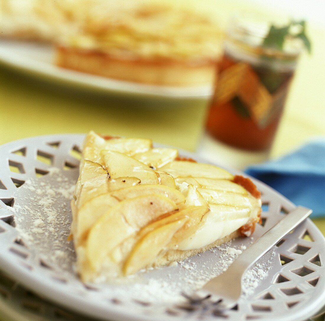 Slice of apple tart