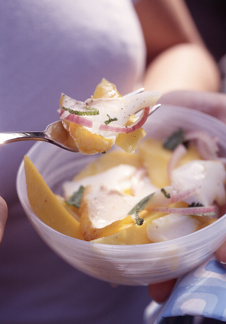 Haddock and lemon salad