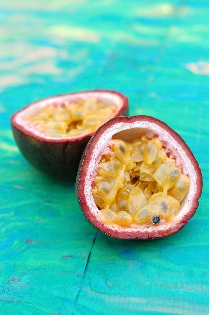 Passionfruit cut in half