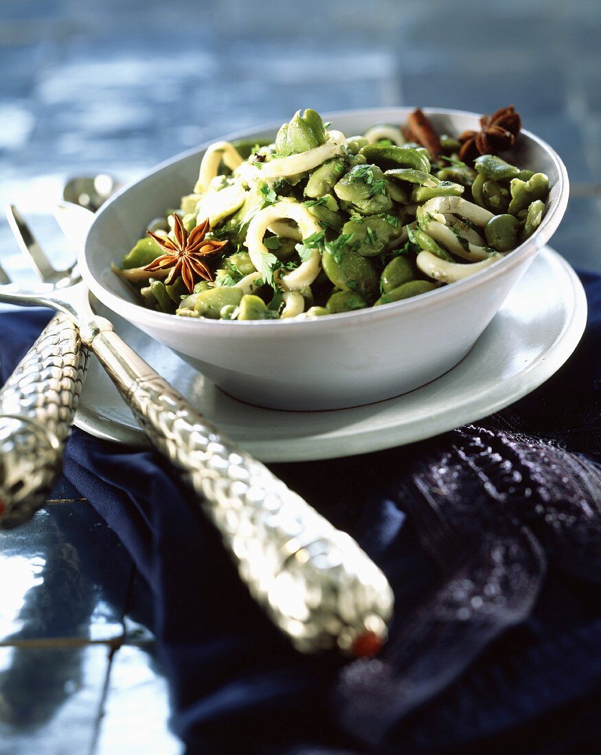 Cuttlefish and bean tajine