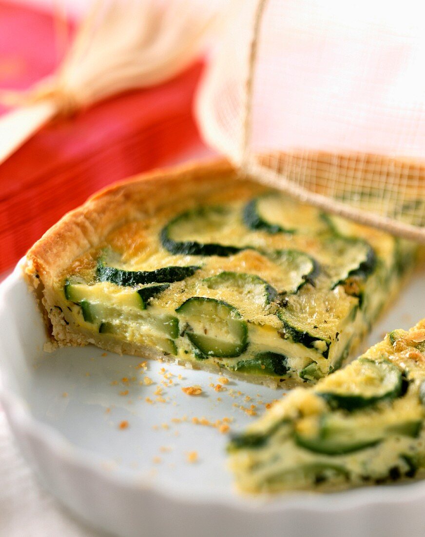 Courgette and basil tart