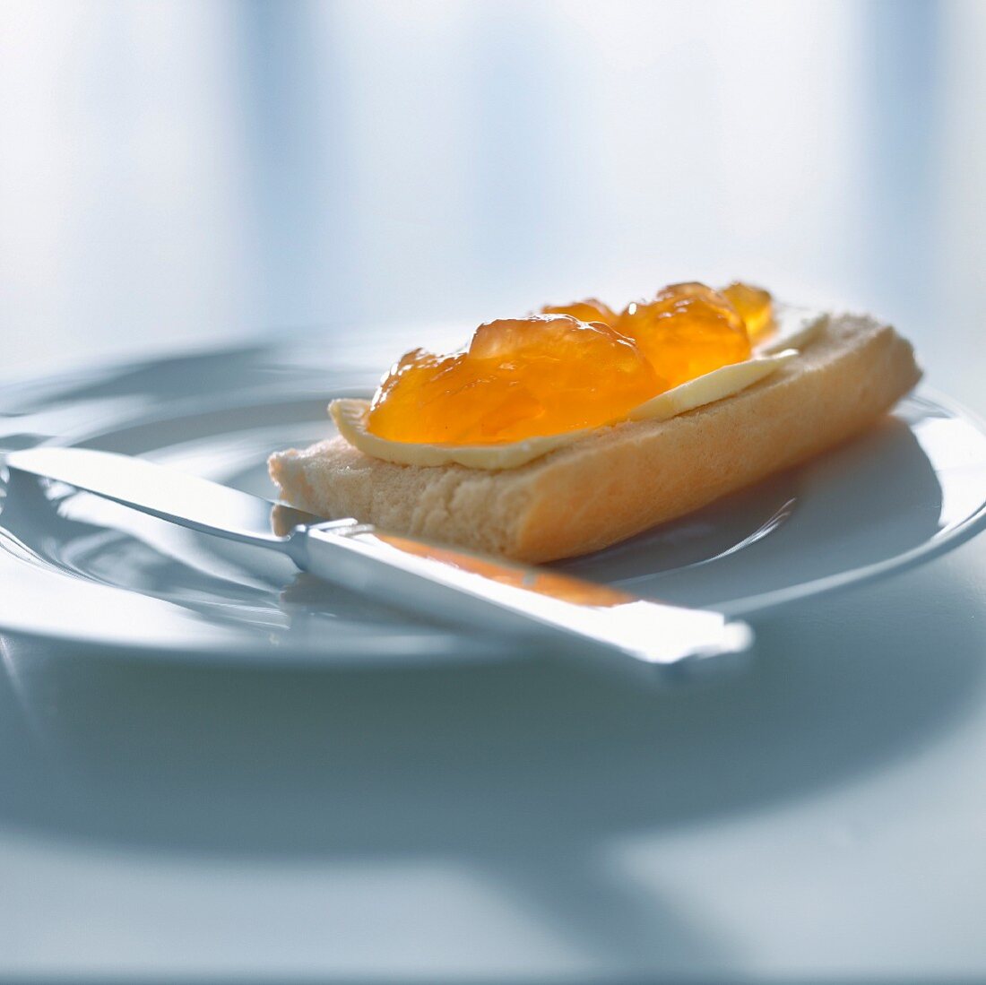 Marmalade on bread and butter