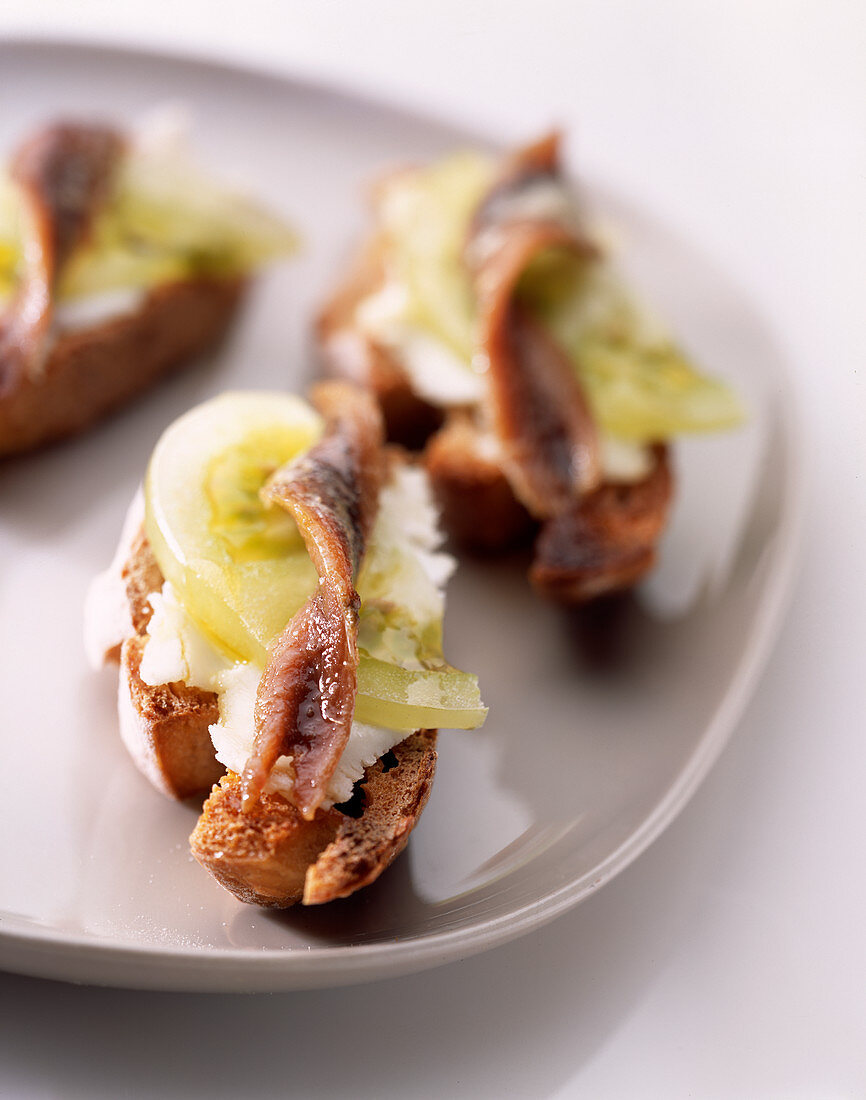 Anchovy crostinis