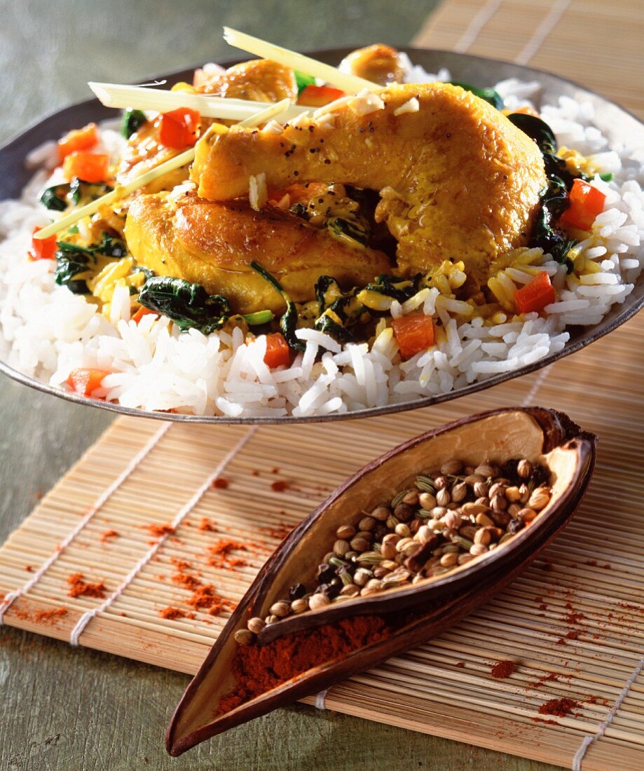 Hähnchen-Spinat-Curry