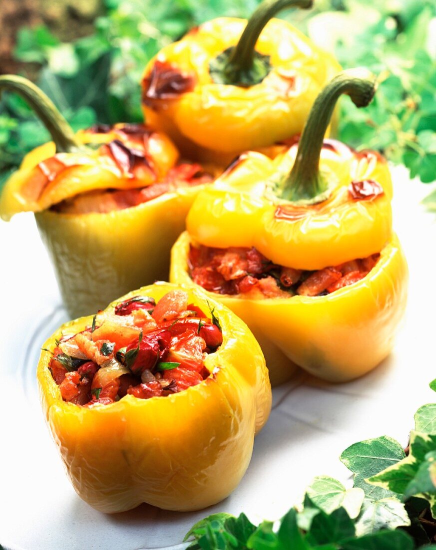 Peppers stuffed with rosebuds