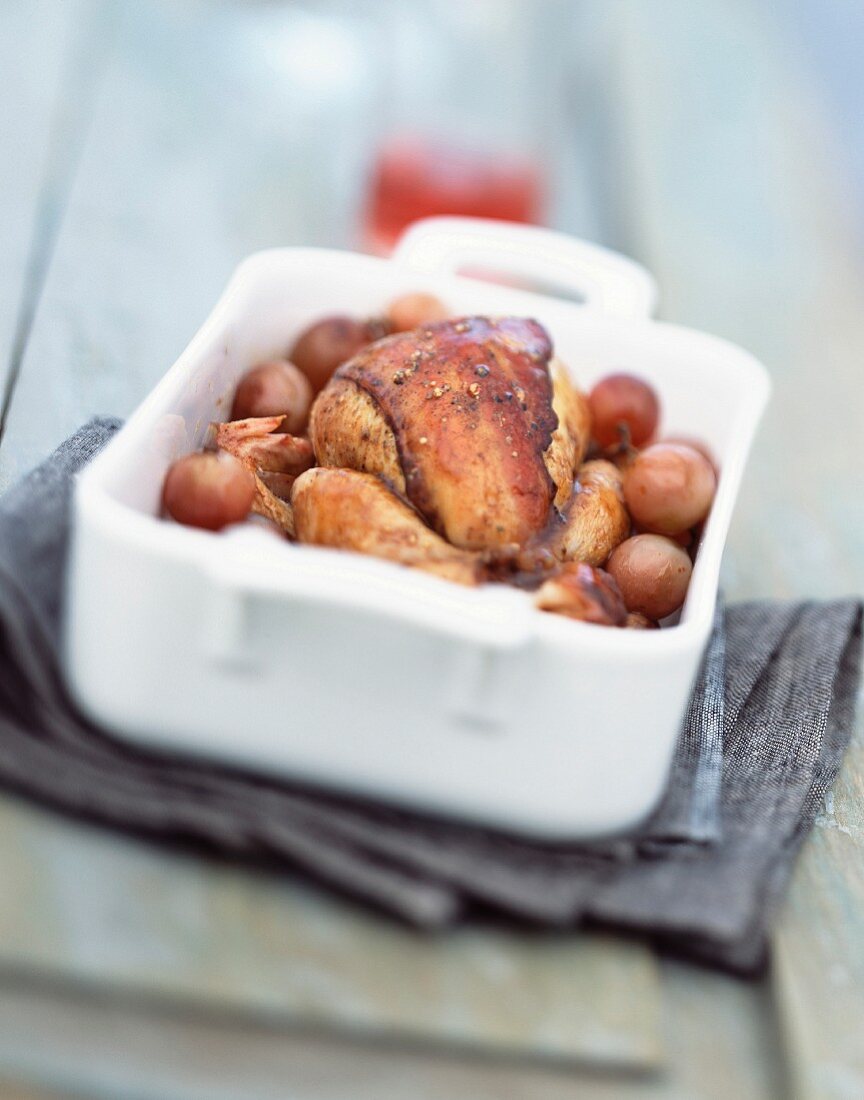 Quail with grapes