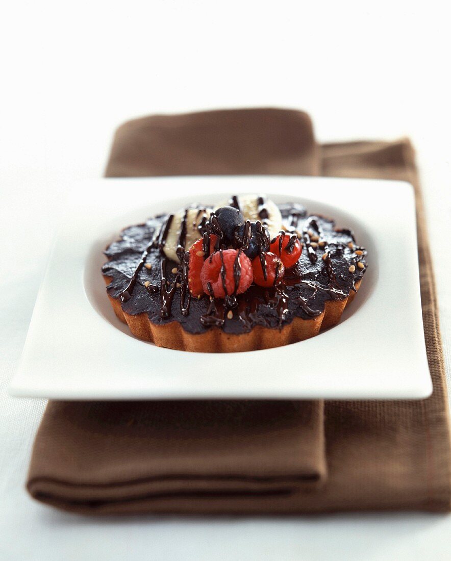 Chocolate and fruit tartlet