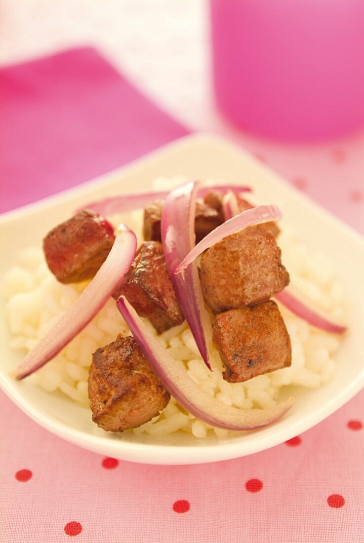 pork with rice and onion