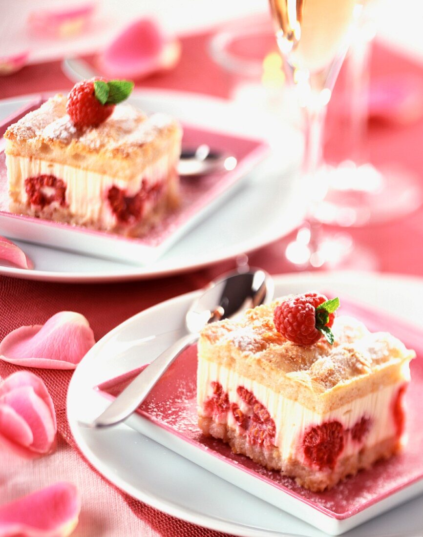 Raspberry and cream dessert