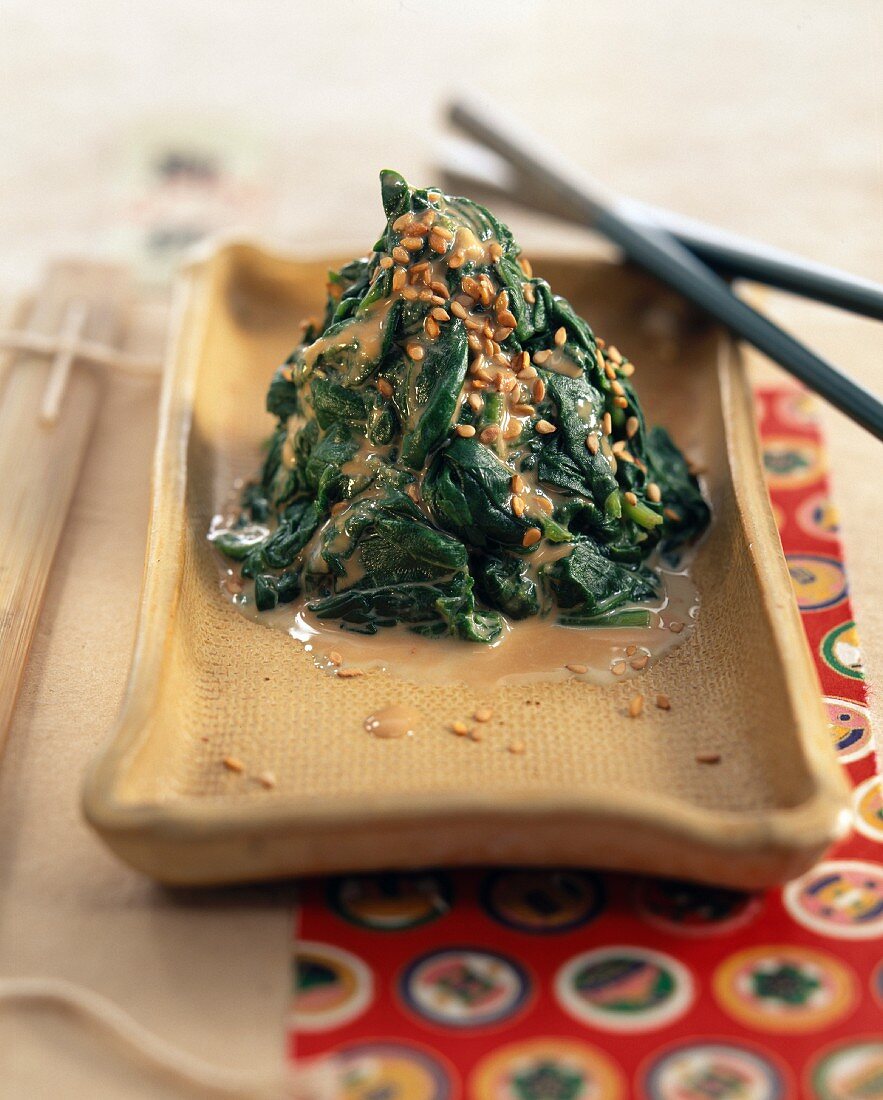 spinach in sesame sauce