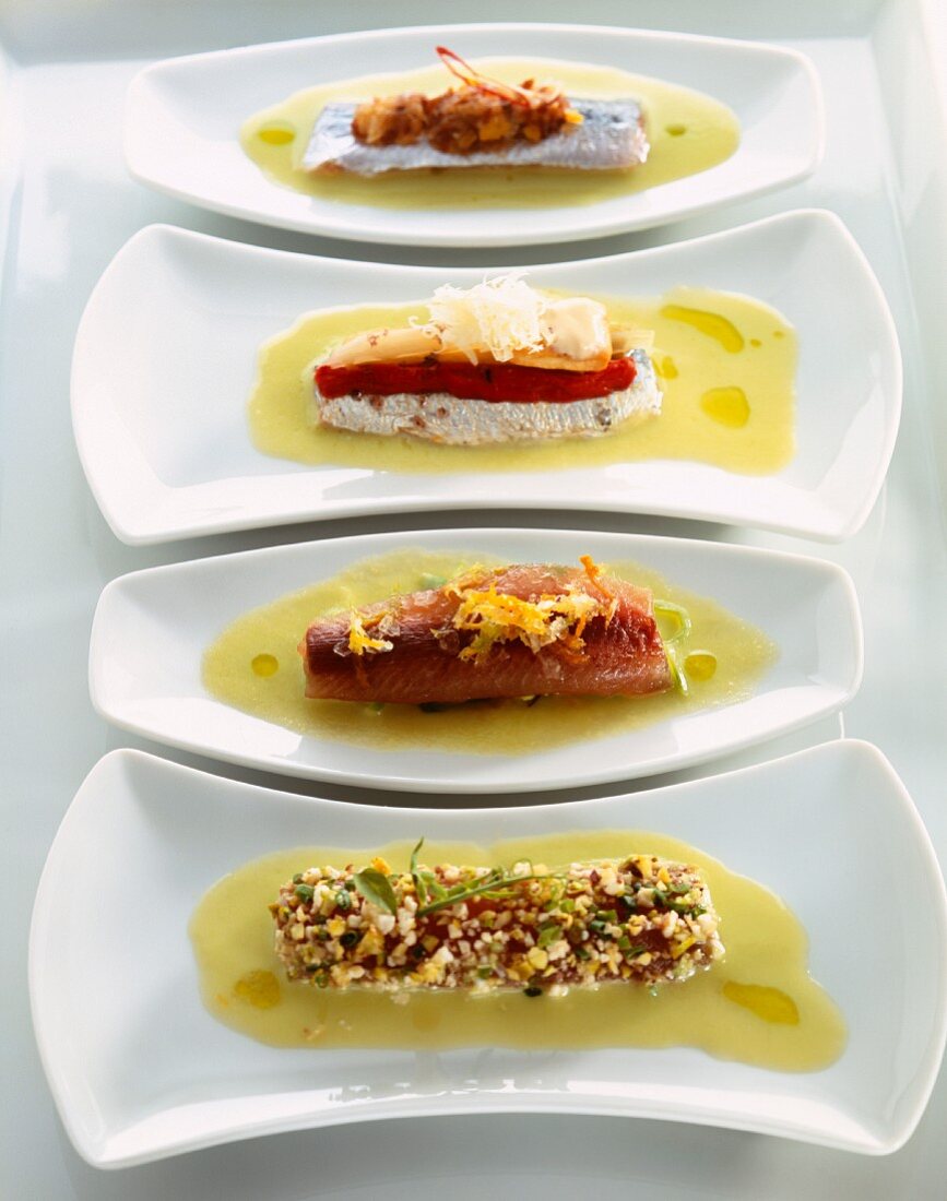 Verschiedene Sardinenrezepte mit Apfelsuppe