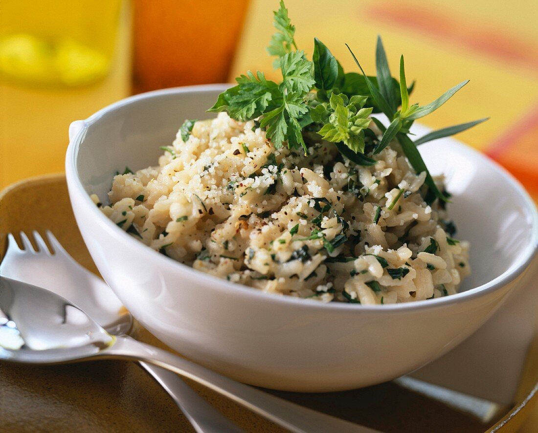 Risotto mit Kräutern und Kapern