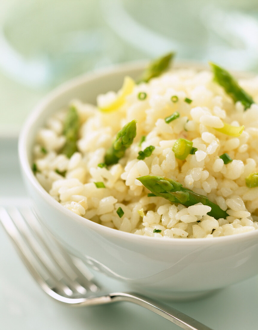 Risotto mit grünem Spargel