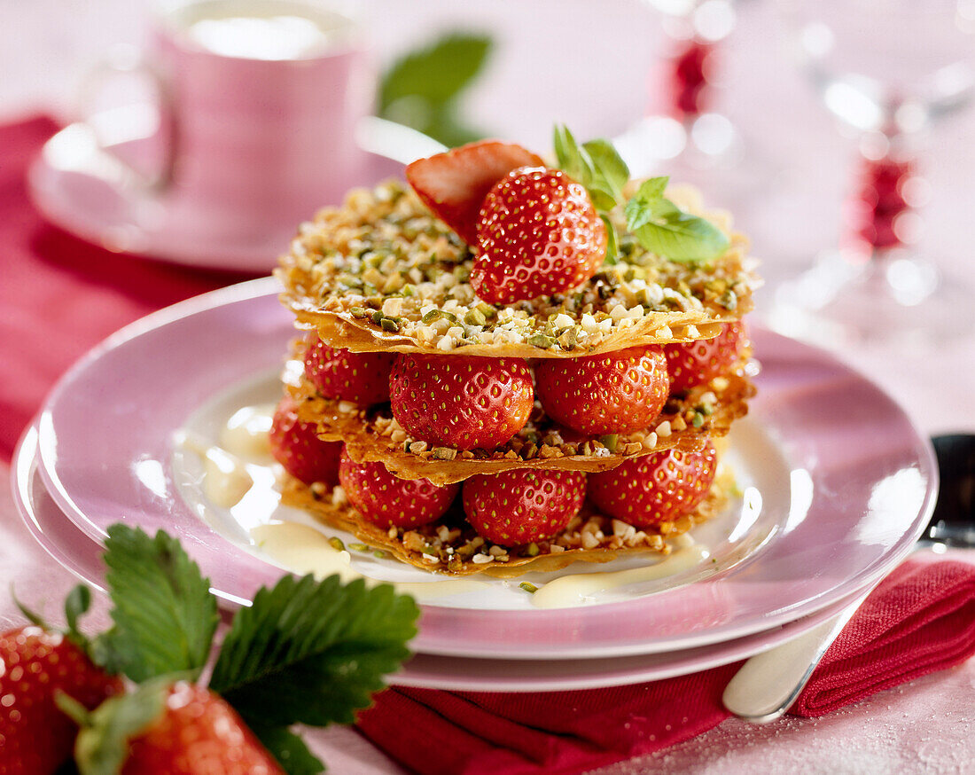 Strawberry Croustillant dessert