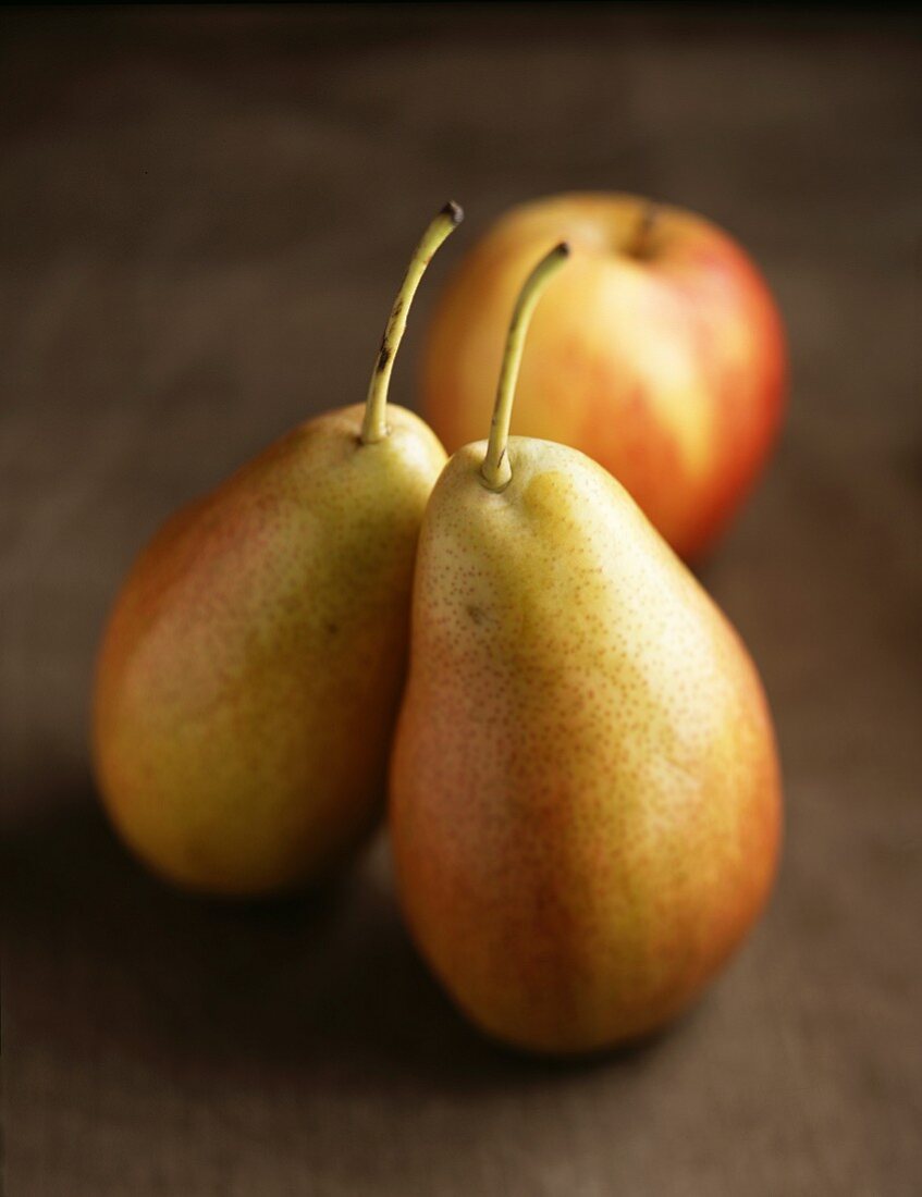 Stillleben mit Birnen und Apfel