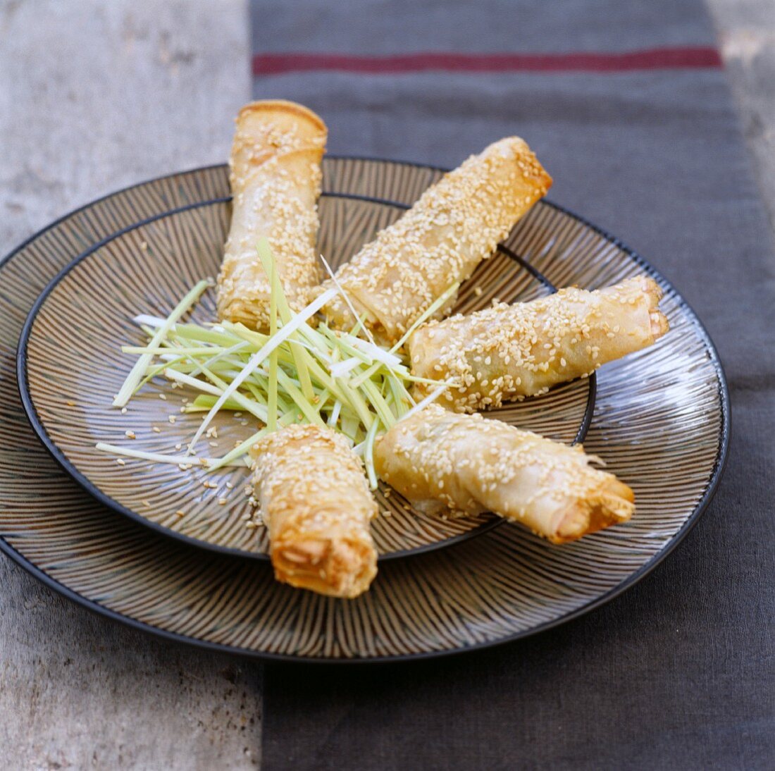 Langoustines in crisp pastry with sesame seeds