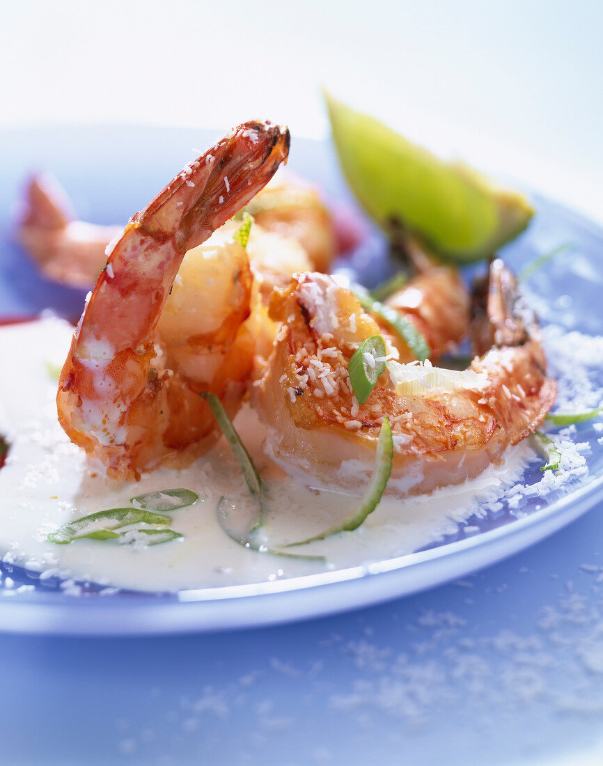 Prawns with coconut and lime