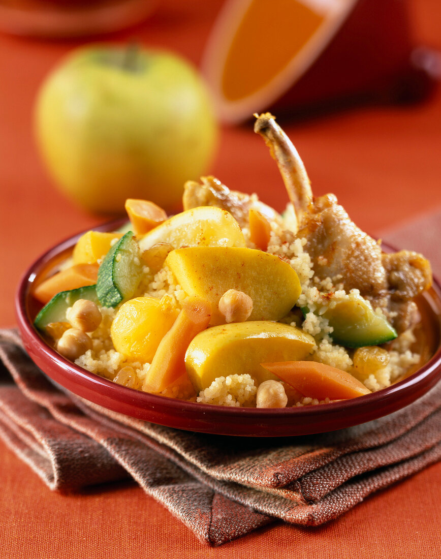 Chicken couscous with apple