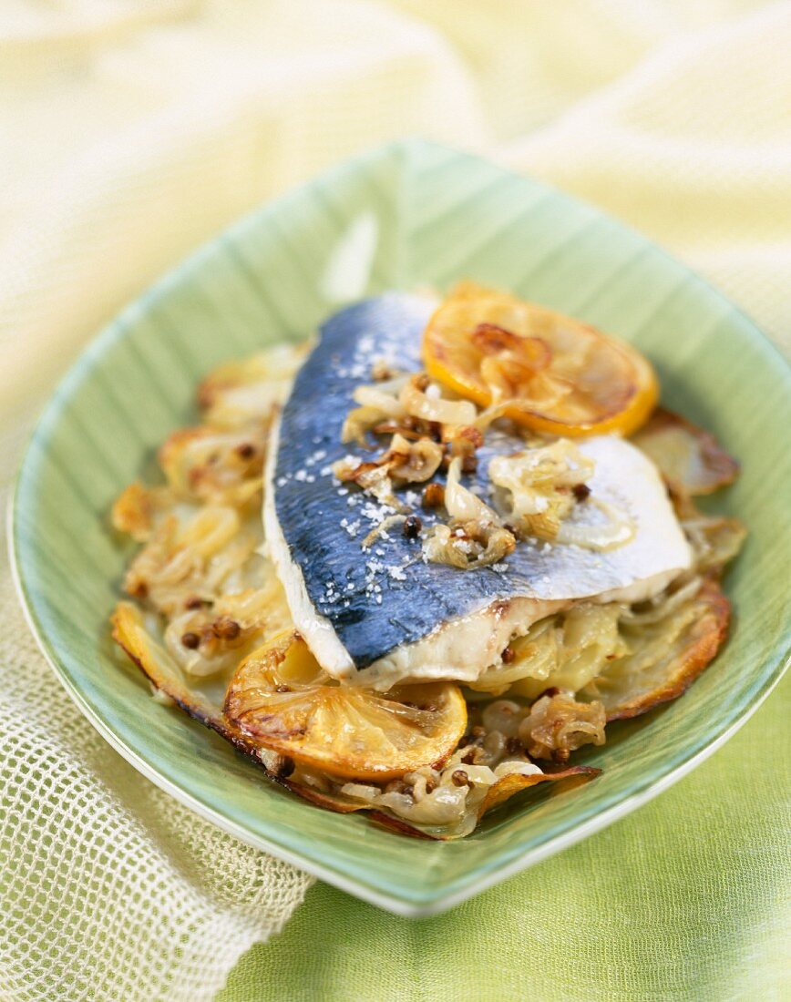 Sea bream fillet with coriander seeds