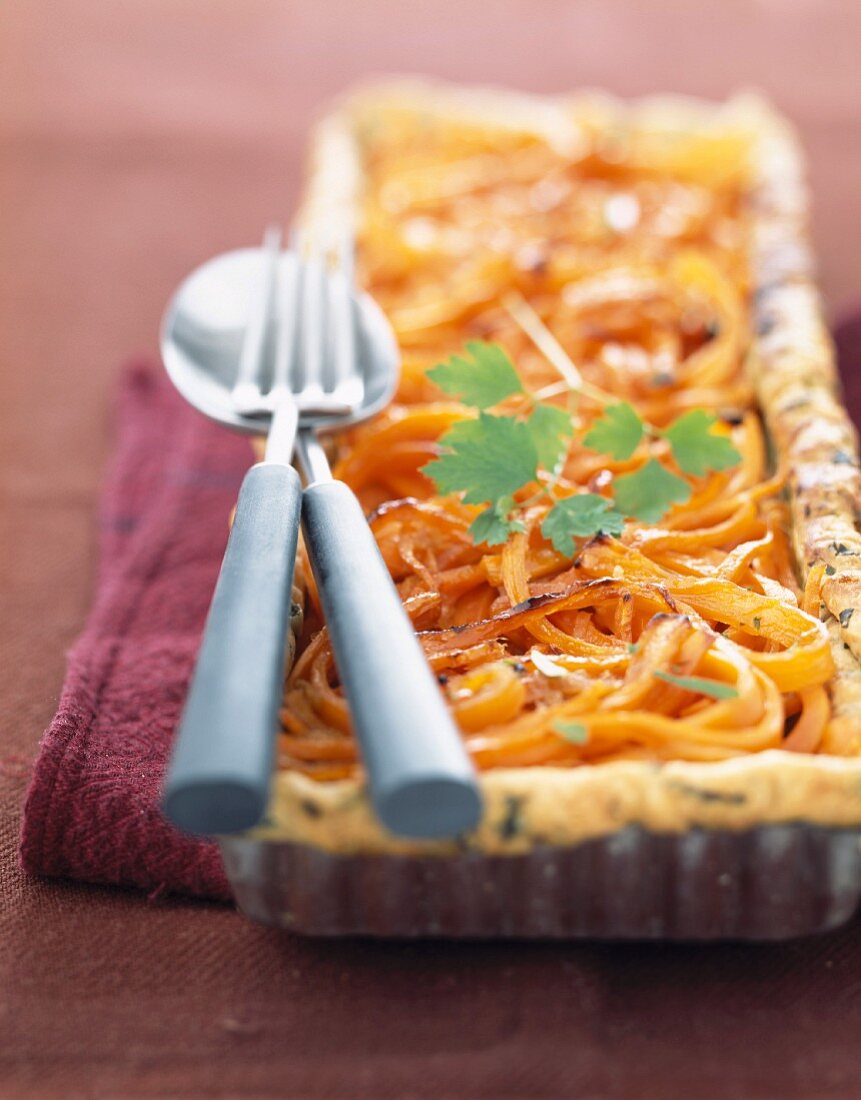 Carrot and ginger savoury tart