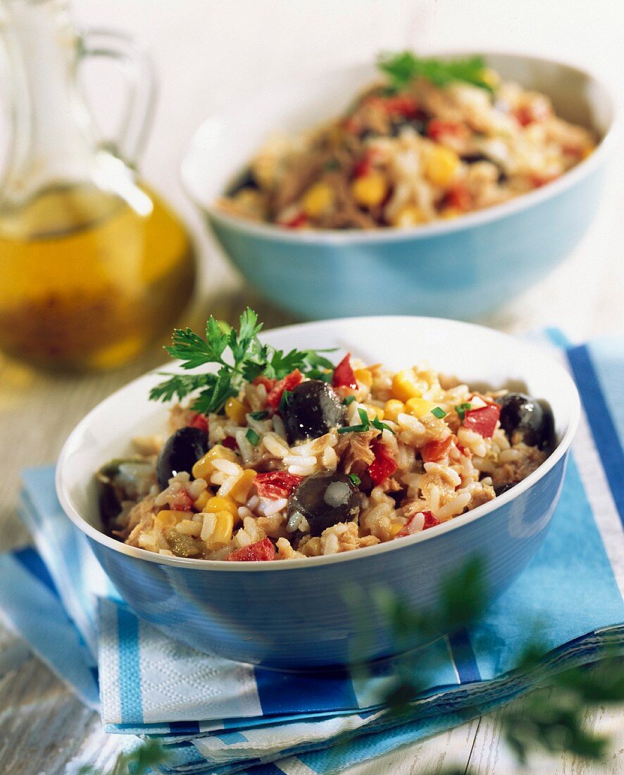 Reissalat mit Thunfisch