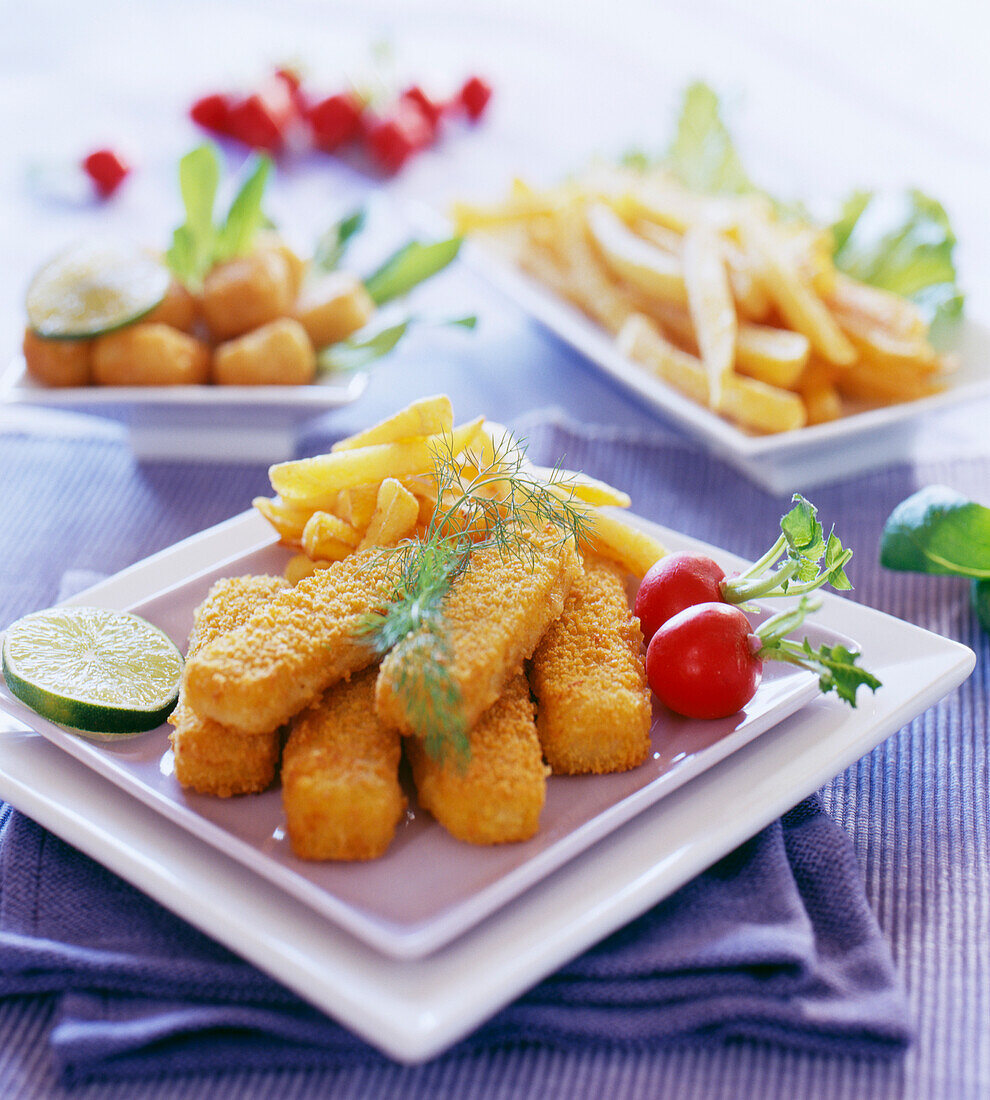 Breaded fish fingers