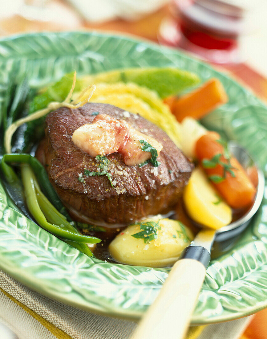 Pot-au-feu with Boeuf à la Ficelle and marrowbone