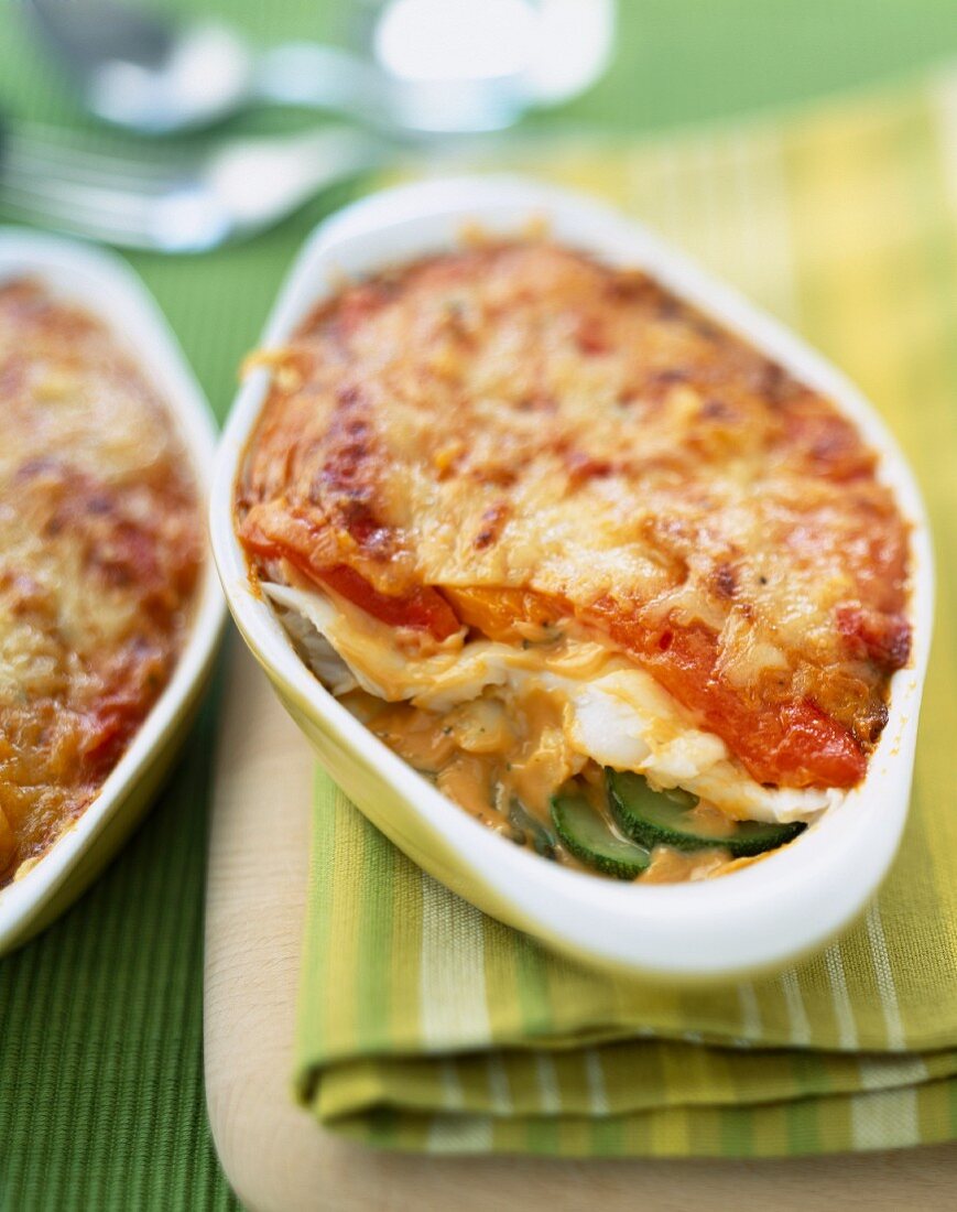 Fischgratin mit Zucchini