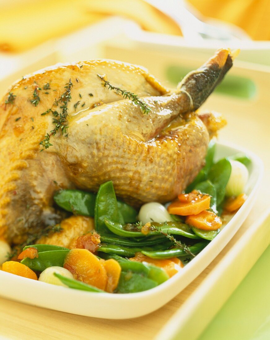 Roast chicken with vegetables