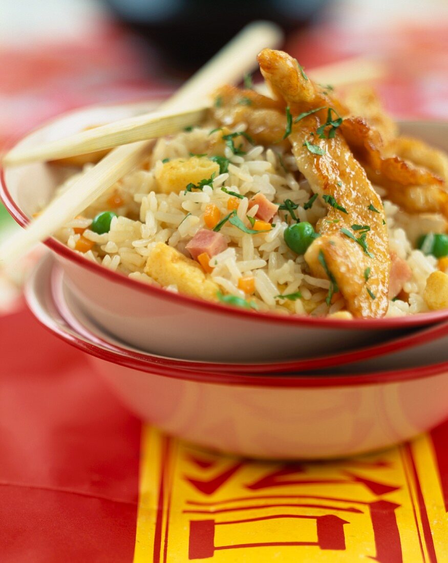 Lemon chicken with cantonese rice