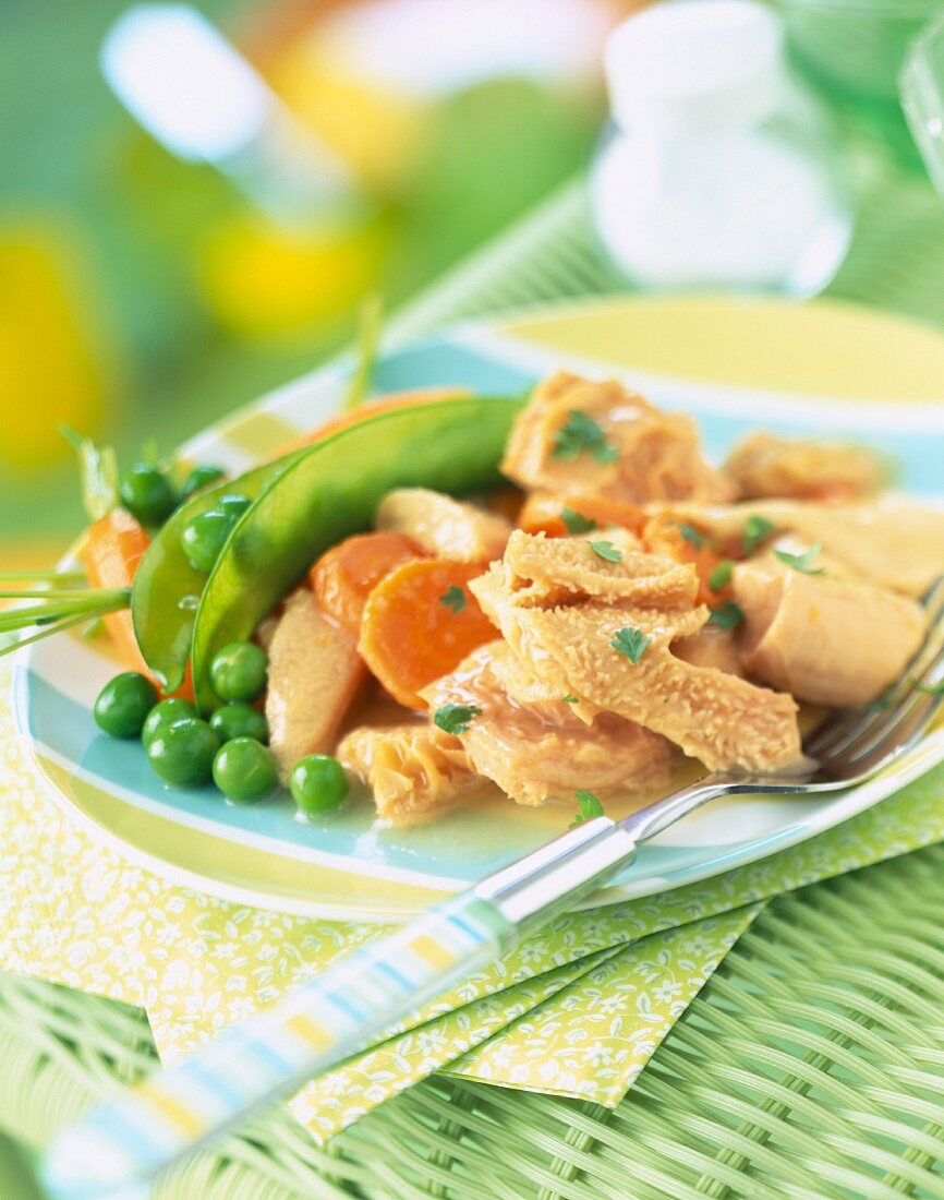 Tripe and spring vegetables