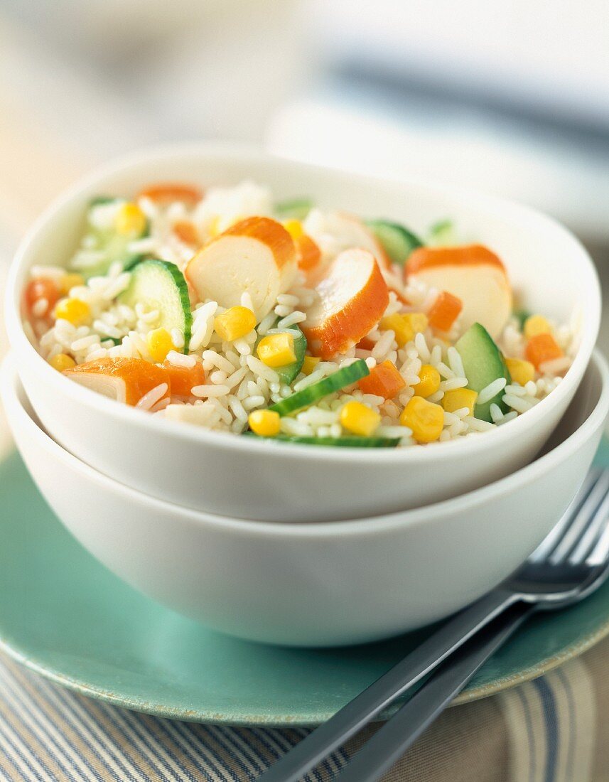 Surimi rice salad