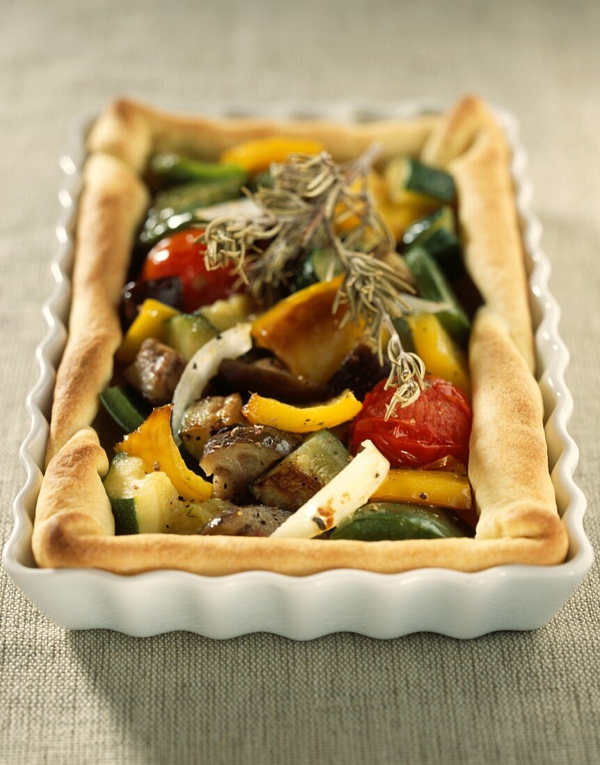 sweet-and-sour tart with grilled vegetables