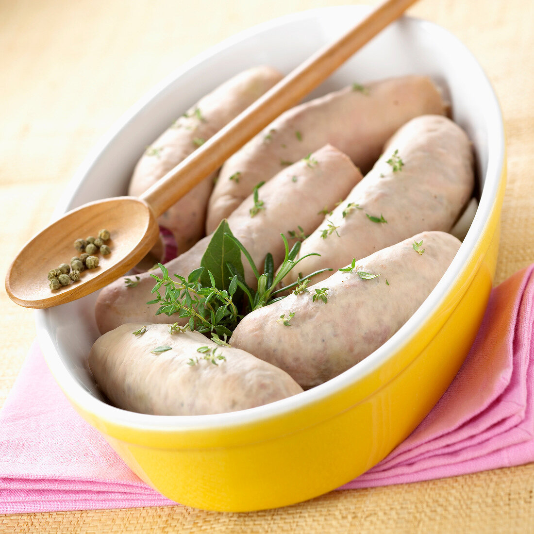 Chitterlings sausages with herbs