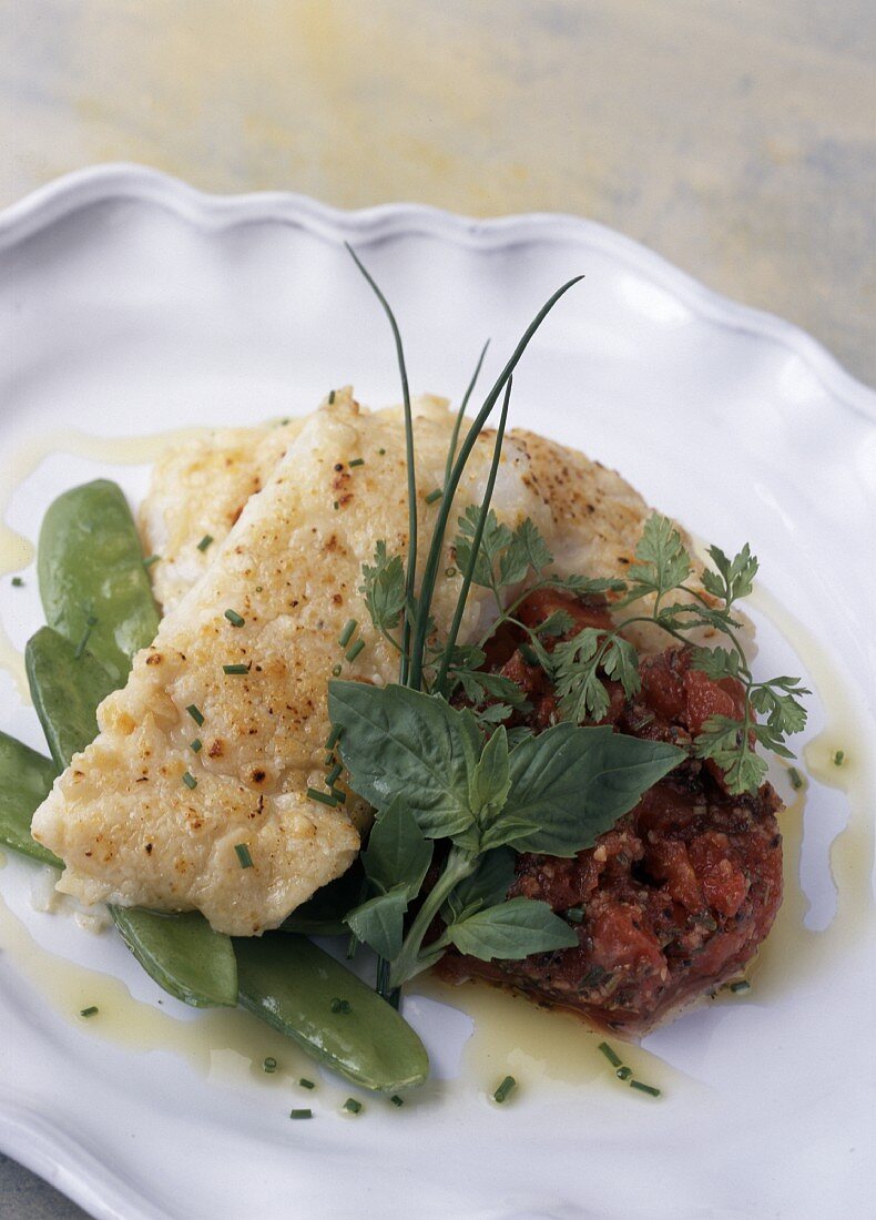 Glattbutt mit Parmesankruste