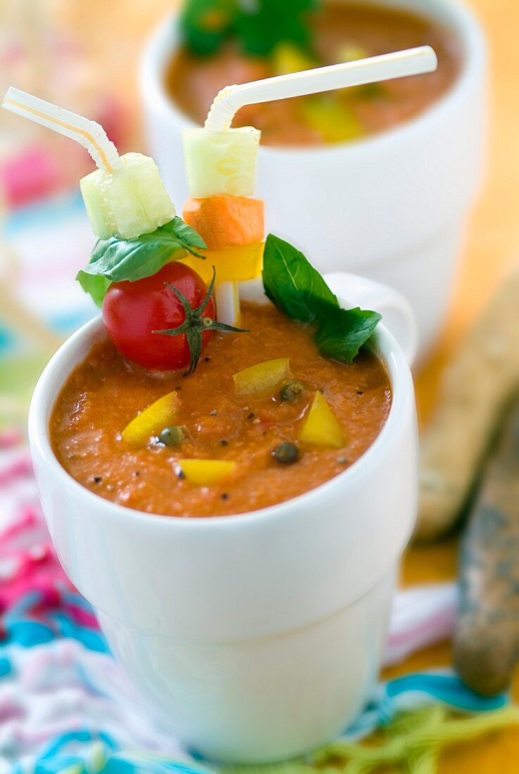 yellow pepper and basil gaspacho