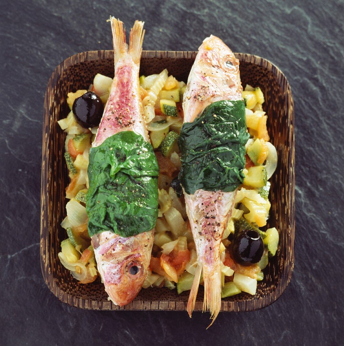 Red mullet with vegetables