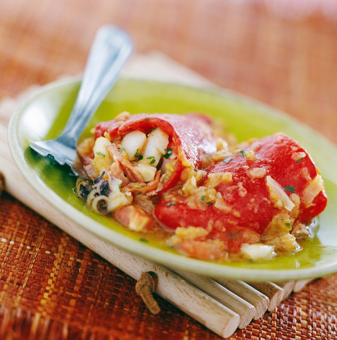 Stuffed small red peppers