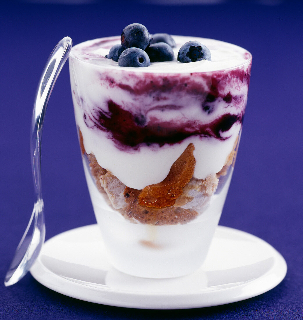 blueberry yoghurt and gingerbread