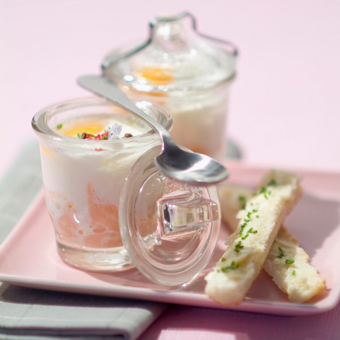 Coddled eggs with salmon