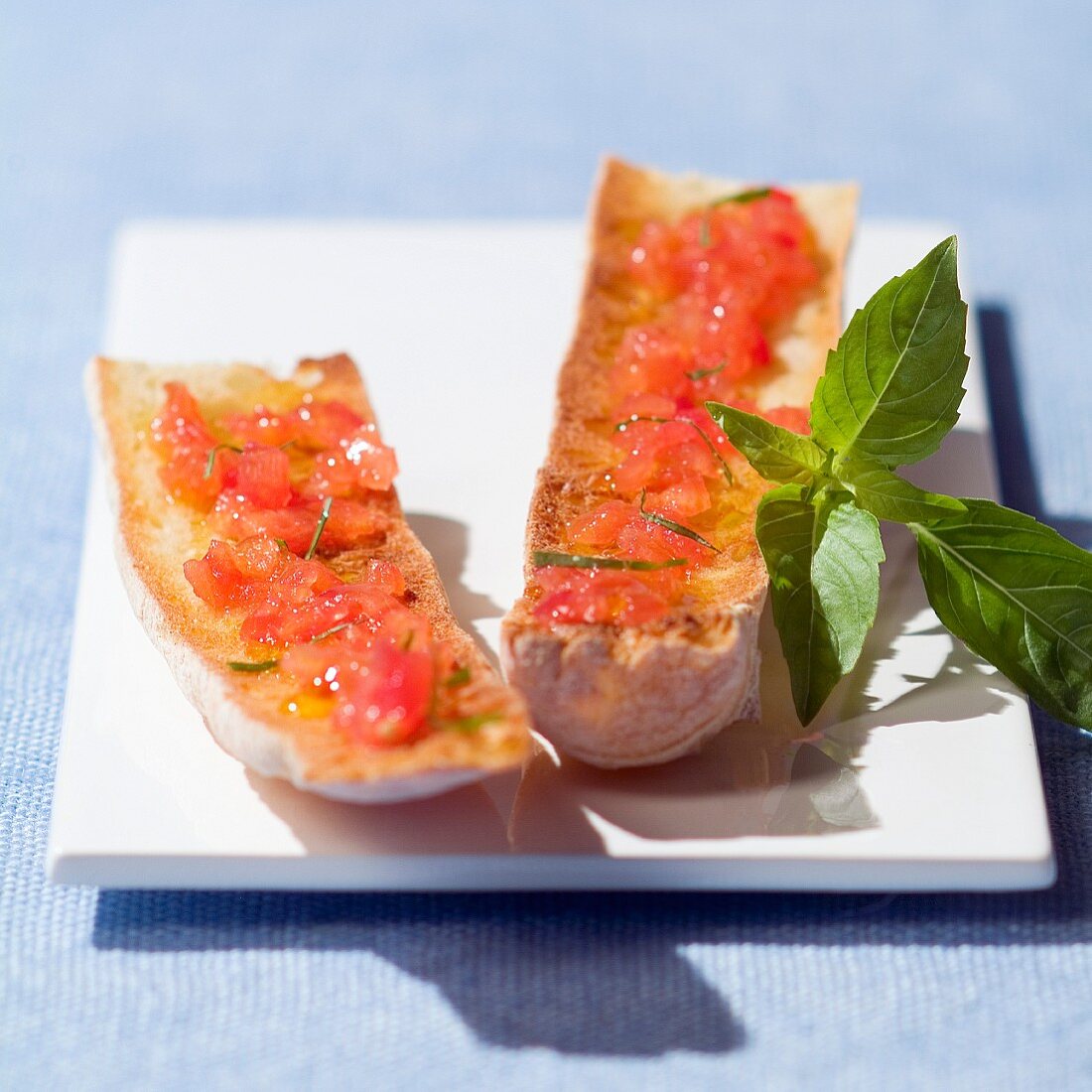 Tomato and garlic on toast