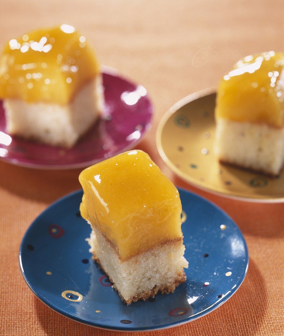 Peach cake squares