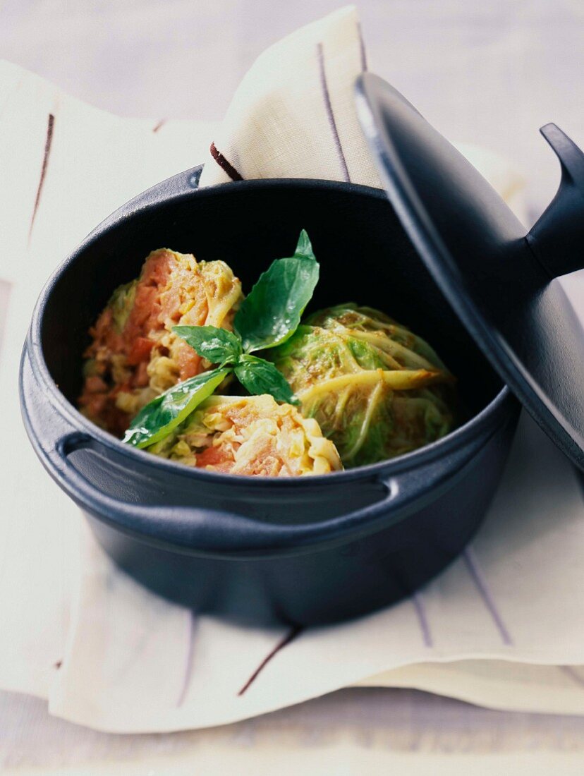 Cabbage stuffed with salmon