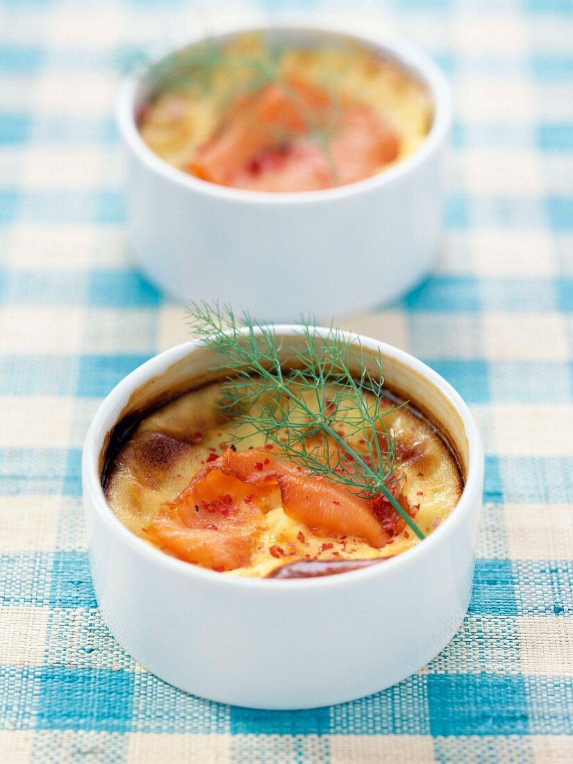 Clafoutis mit Räucherlachs und Dill