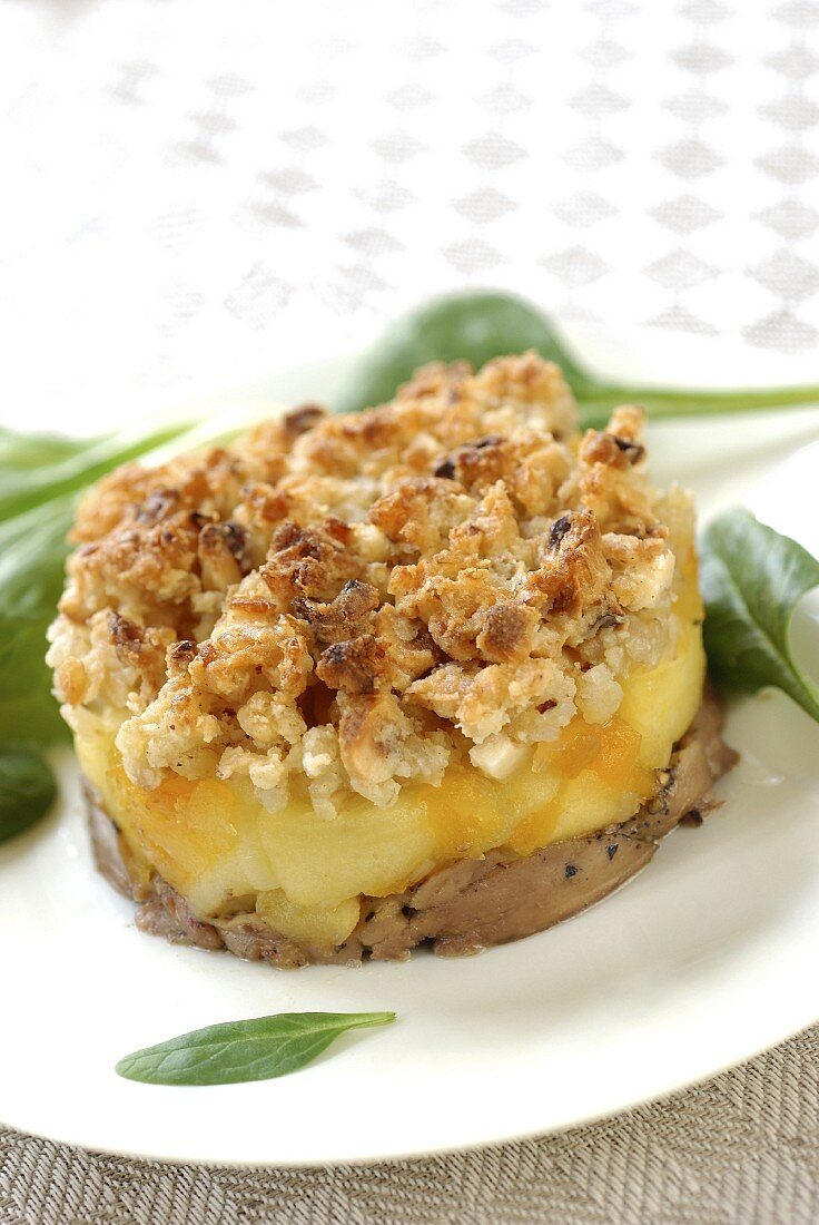 crumble with foie gras