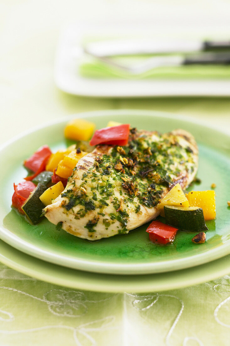 Grilled chicken en persillade