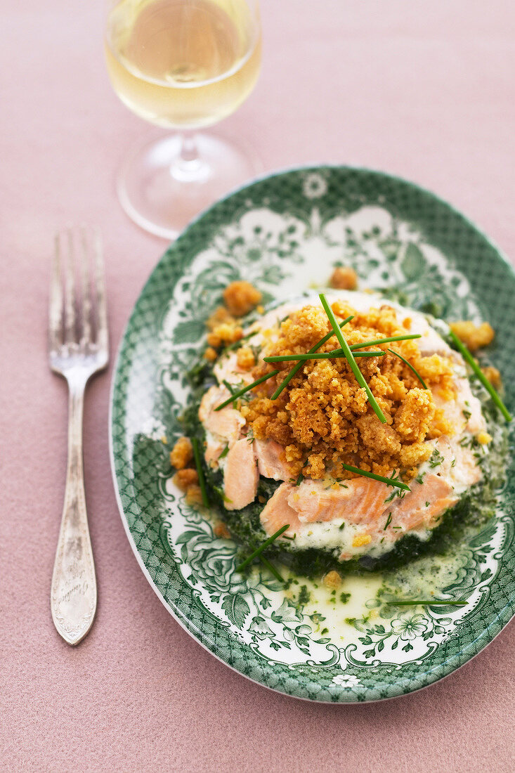 Lachs-Spinat-Crumble