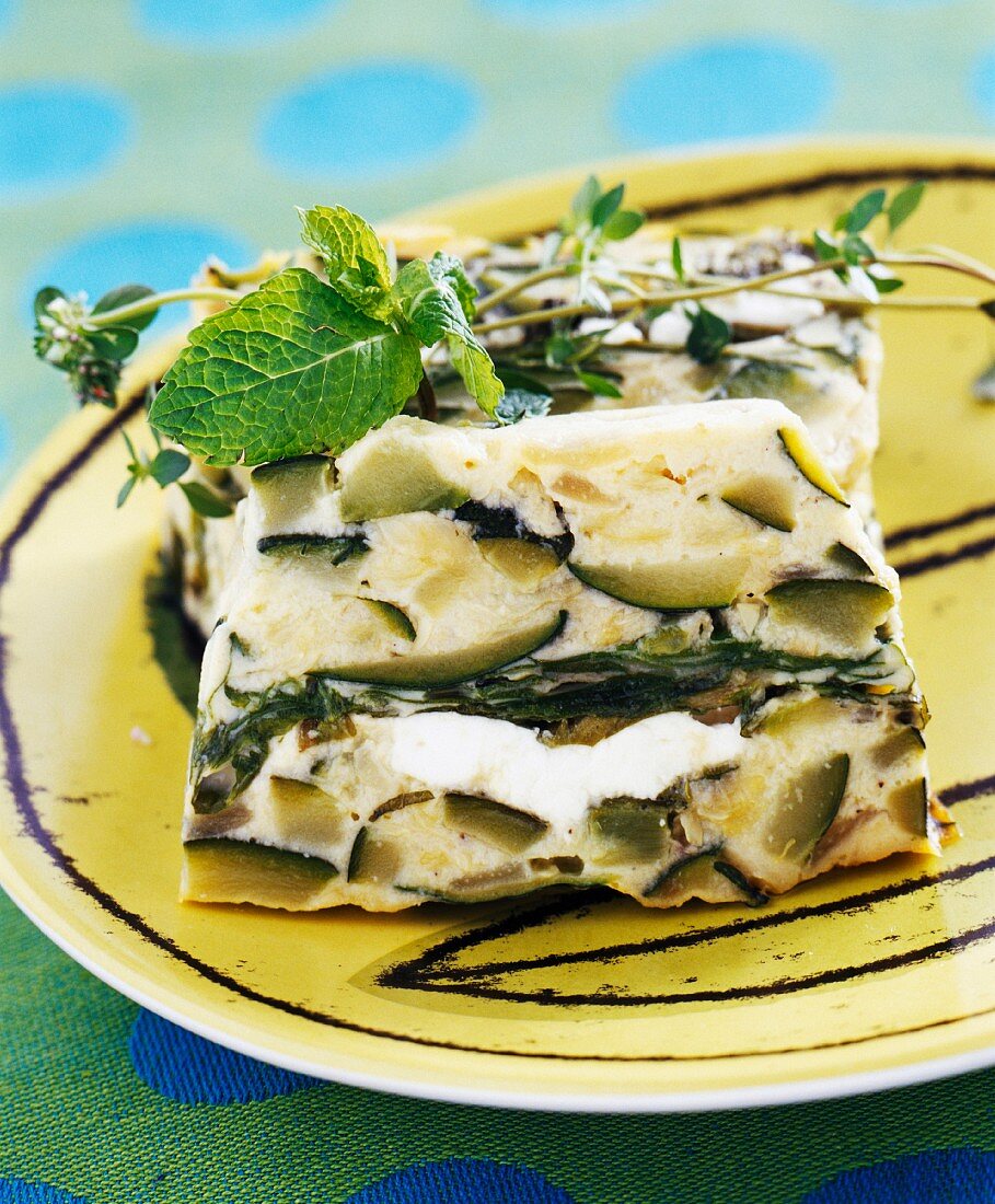 Zucchini and mint terrine