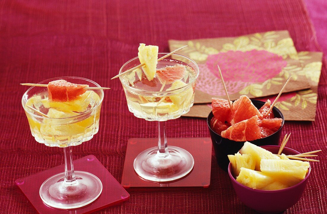 Champagne with fruit