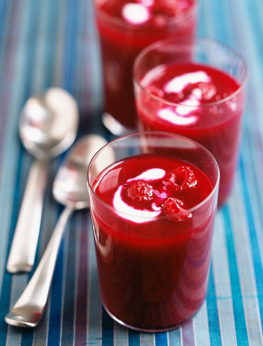 Fresh raspberry cocktail
